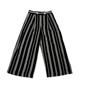 Topshop black and white wide leg striped pants size 2
